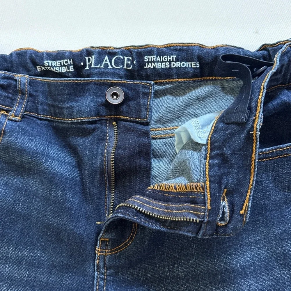 The Childrens Place Boys 14 Husky Straight Leg Jeans Dark Wash Stretch